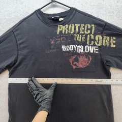Body Glove Shirt Mens Large Black Distressed Graphic Protect The Core Surf Tee