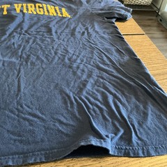 West Virginia University Adult T-Shirt Distressed Primary Logo, Navy, S-5XL