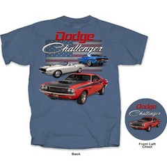 Joe Blow T’s Dodge Challenger Men’s Blue T-Shirt 1970 T/A 340 Six Pak R/T 440