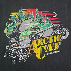 Fruit of the Loom Arctic Cat Snowmobile T-Shirt Mens XXL Black Alpha-Sports Y2K