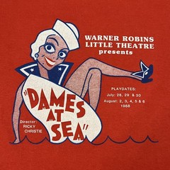 Vintage 1988 Dames at Sea Little Theatre Promo Tee Made in USA Size L