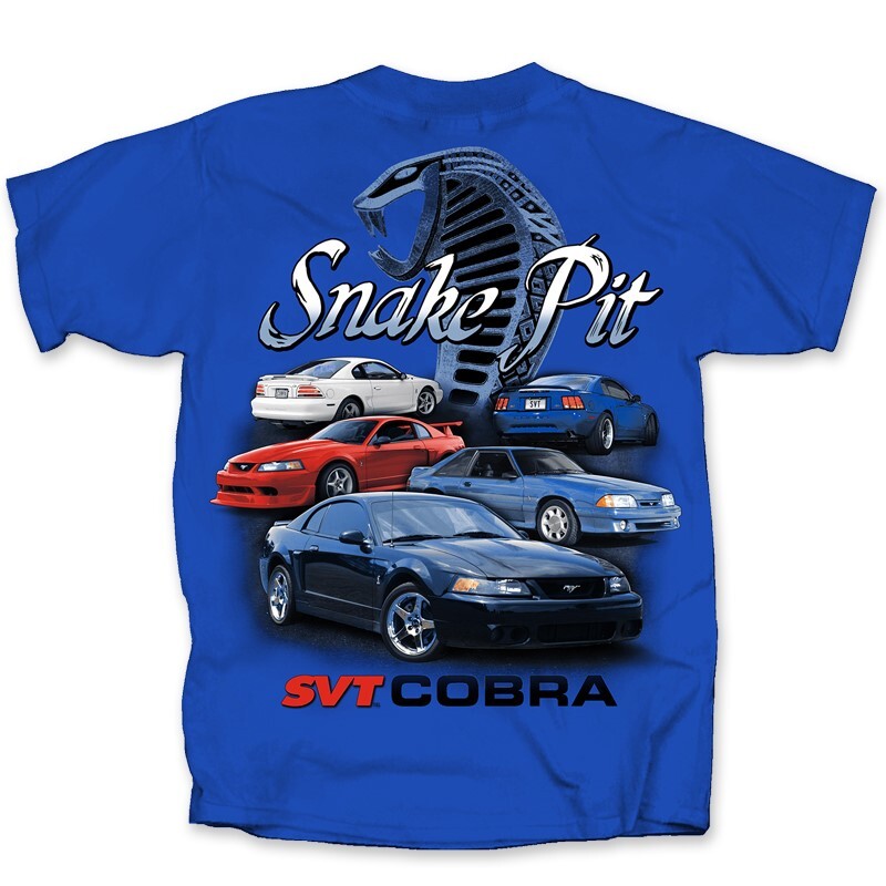 Joe Blow T’s Ford 1993-2004 Cobra Mustang Snake Pit Royal Blue Cotton Preshrunk