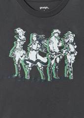 Bravely Default x graniph Warrior of Light T-Shirt Black Japan New