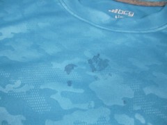 BCG Mens Shirt Large Blue Camo Camouflage Stretch Short Sleeve Crew Neck