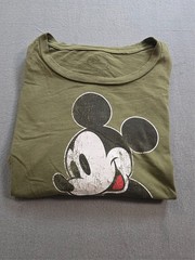 Disney Mickey Mouse Shirt Mens 2XL OD Green Graphic Tee Short Sleeve Cotton