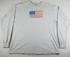 Academy Sports Long Sleeve Shirt Mens XXL 2XL Heathered Gray Flag America Unites