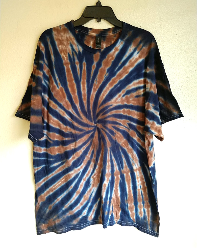 Handmade Spiral Tie Dye Shirt Unisex Men Women Sz XL Hippie Cotton Gildan (T083)