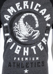 American Fighter Mens T-Shirt MICHIGAN Athletic BLACK GREY Biker MMA