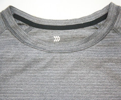 Large All In Motion Gray Crewneck T-Shirt Top Short Sleeve Poly Spandex WS463