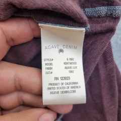Agave Denim Shirt Mens L Purple V-Neck Long Sleeve Contrasting Trim Made In USA