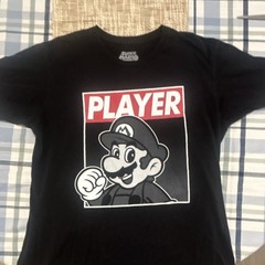 Nintendo Super Mario Mario “Player” Graphic Tee Black Cotton Crew Neck Men’s L