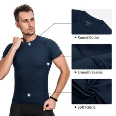 Men’s Compression Shirts 3/5 Pack, Short Sleeve Athletic Compression Tops Coo…