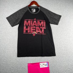 Miami Heat T Shirt Adidas Ultimate Medium Black Gray Graphic Print Logo Mens