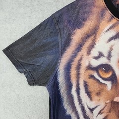 Hudson outerwear t-shirt large half woman tiger face print skate AoP Animal