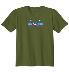 Life is Crap Big Bass Fishing Fisherman Gift Mens Short Sleeve Crewneck Tee