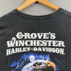 Vintage Harley Davidson Shirt Mens 3XL Black Pinup Girl Biker Eagle Double-Sided