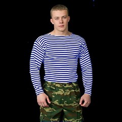 ALL SZ RUSSIAN MILITARY VDV AIRBORNE STRIPED NAVY TELNYASHKA LONG SLEEVE T-SHIRT