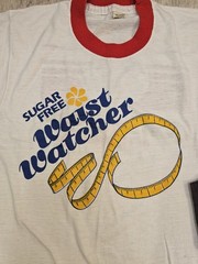 Vintage 80s Graphic Print ‘Waist Watcher’ T-shirts, Size M (38-40)