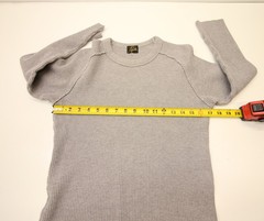 Needles Japan Raglan Thermal Waffle Knit Long Sleeve Small 34″ Chest Grey