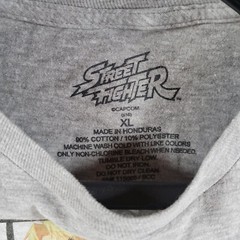 Street Fighter Mens Shirt XL Character Select Short Sleeve Gray Casual Anime