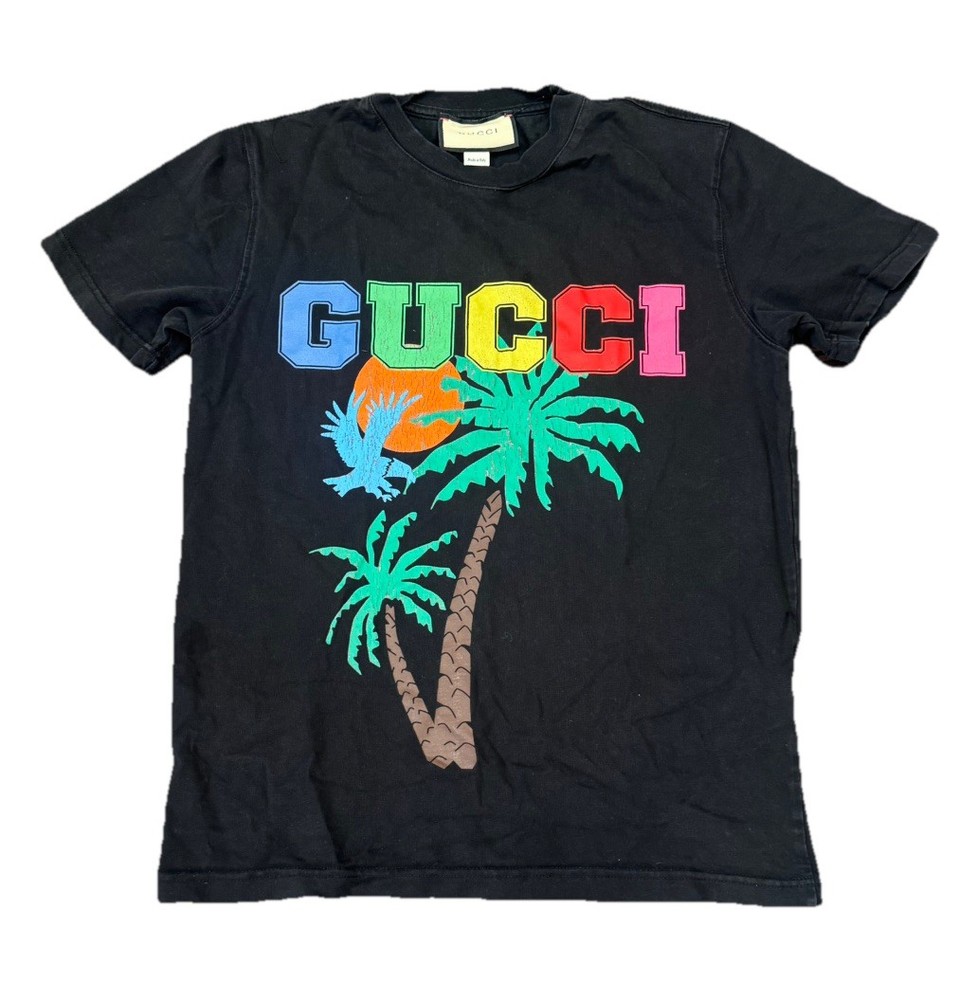 GUCCI Palm Tree Cotton jersey T-shirt Size: S Black men’s