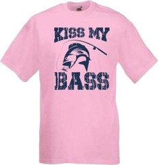 Fishing Kiss My Bass Humour Novelty T Shirt Various Colours And Sizes