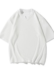 Short Sleeve T-Shirt Men Two-Piece Set Casual Loose Fit Round Neck Summer Beach