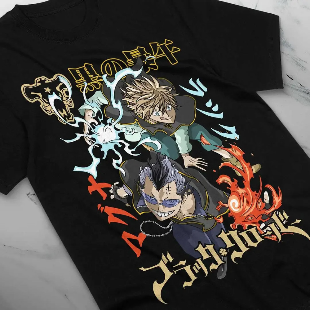 Anime Magic Knights Black Clover Black T-Shirt