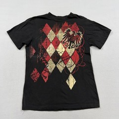No Boundaries Shirt Mens Medium Black Eagle Argyle Graphic Tee Tagless Crest
