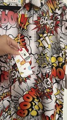 Oh Snap Drill Clothing Comic Pop Art Shirt Mens M Stretch Button Up Bang Pow