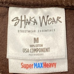 Shaka Wear Super Max Heavyweight Brown T-Shirt Size Men’s M Embroidered Logo