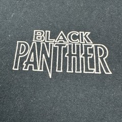 Marvel Avengers Black Panther Embroidered Character Logo Black T-Shirt Size XL