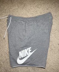 Nike Fleece Shorts Light Gray Swoosh Logo Size XXL Athletic W Pockets