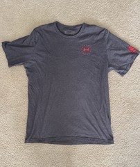 Under Armour Men’s UA Freedom Flag T Shirt Tee Charcoal Medium Heather/Red