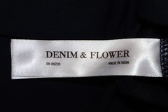 Denim & Flower Shirt Mens Large Navy Allover Palm Tree Graphic Tropical Tee