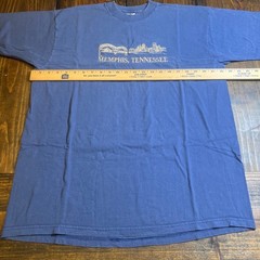 Fruit of the Loom Memphis Tennessee Skyline Embroidered Blue T-Shirt Mens XL