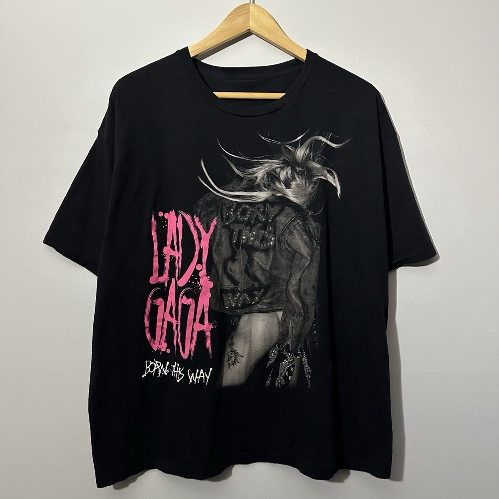 Lady Gaga Born This Way 2011 Concert Tour T Shirt Adult Size XL Black