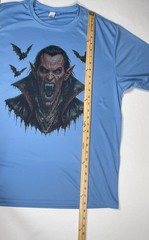 Handmade Horror Vampire Graphic T-Shirt Blue XL Gothic Tee
