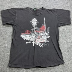 Huaxiucun T Shirt Mens XL Black Beijing Great Wall Graphic Streetwear