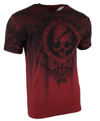 Xtreme Couture Affliction Men’s T-Shirt SHADOW WALKER Red Biker Skull S-5XL