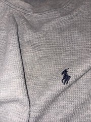 Polo Ralph Lauren Thermal Shirt Men’s L Gray Waffle Knit Long Sleeve Crew neck