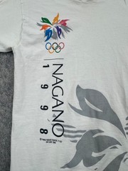 Nagano Olympics T Shirt 1998 Mens Sz M White Short Sleeve UPS Sponsored