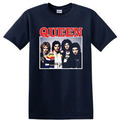 Queen Rock Band T Shirt Freddie Mercury Portrait Music Tee Vintage Style