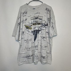 Vintage Airplanes All Over Print Clouds T Shirt XXL History Of Aviation Army