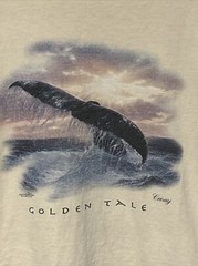 Vtg Anthony Casey GOLDEN TALE Art Whale Graphic T-Shirt Adult Size XL