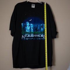 Mount Rushmore Vintage Cheesy Blue Reflective Foil Men’s T-Shirt Size 2XL