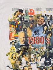 Vintage Decade Rap 80s History XL Mario 1980-1989 Pop Culture Jordan T Shirt