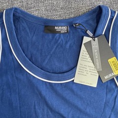 Murano Liquid Luxury Men’s Tank Top in Blue – Size Medium Slim Fit – Brand New!