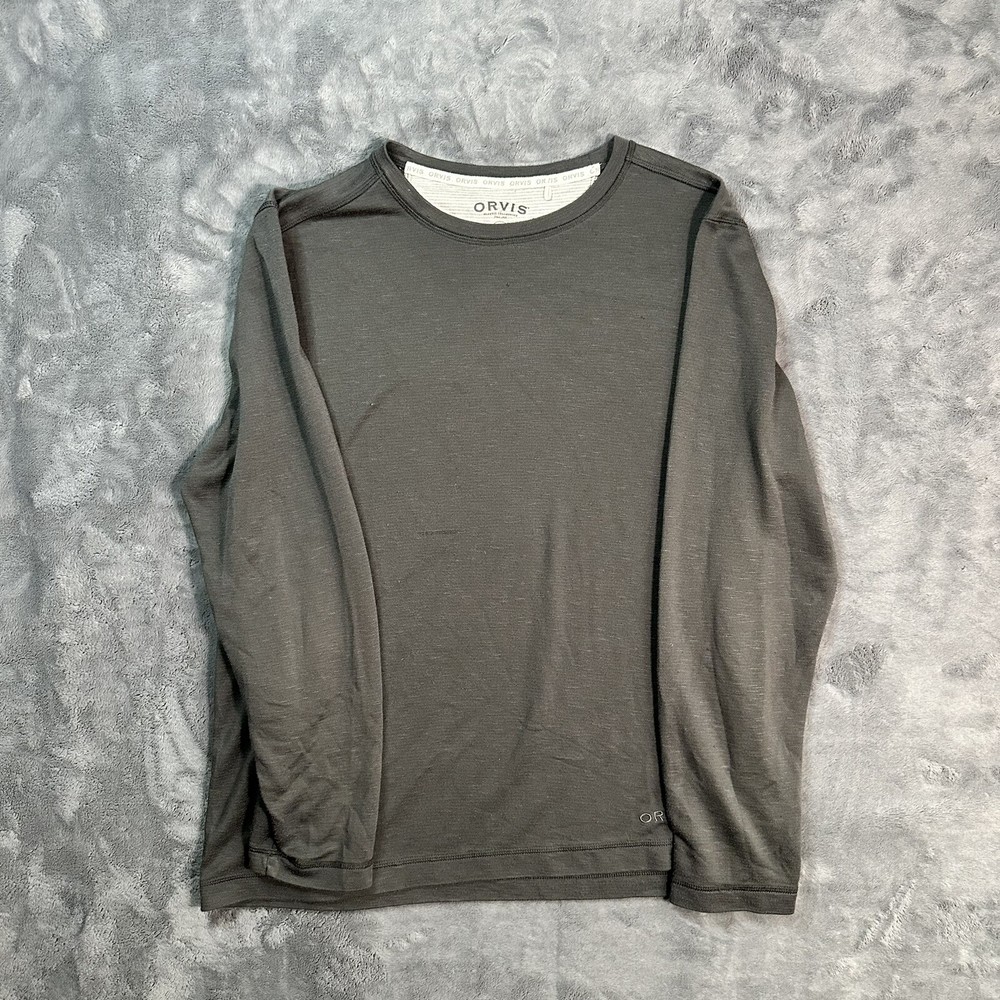 Orvis Classic Collections Pull Over Shirt Men’s Size M Gray Long-Sleeve