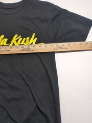 Wiz Khalifia KUSH Shirt Black Yellow Lettering Graphic Print Soft Weedsize Med